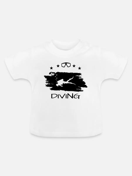 Tauchen, Diving - Baby Bio-T-Shirt mit Rundhals - Weiß