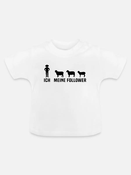 ich meine follower schafe - Baby Bio-T-Shirt mit Rundhals - Weiß