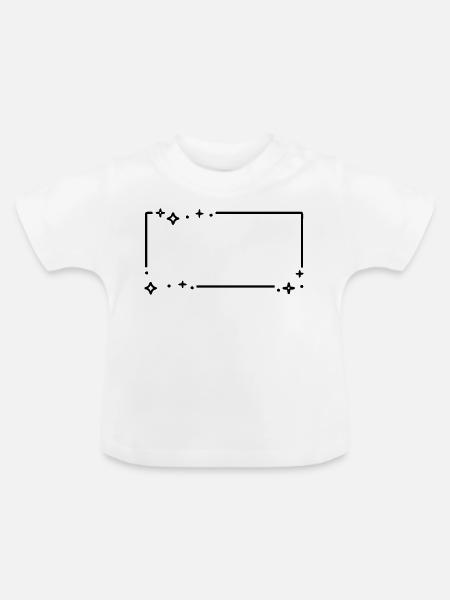Sternchen Sterne Rahmen - Baby Bio-T-Shirt mit Rundhals - Weiß