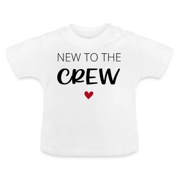 New to the Crew / Cousin Crew - Baby Bio-T-Shirt mit Rundhals - Weiß - Vorne