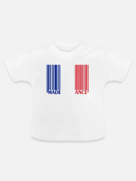 France france - Baby Bio-T-Shirt mit Rundhals - Weiß