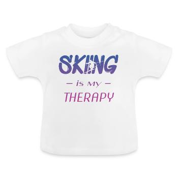 skifahren - Baby Bio-T-Shirt mit Rundhals - Weiß - Vorne