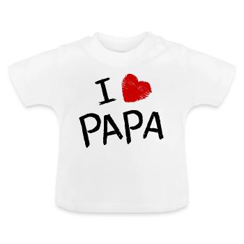 Ich liebe Papa - Baby Bio-T-Shirt mit Rundhals - Weiß - Vorne