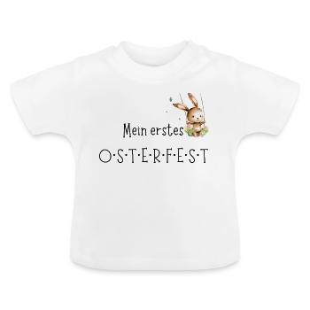 Mein erstes Osterfest - Baby Bio-T-Shirt mit Rundhals - Weiß - Vorne