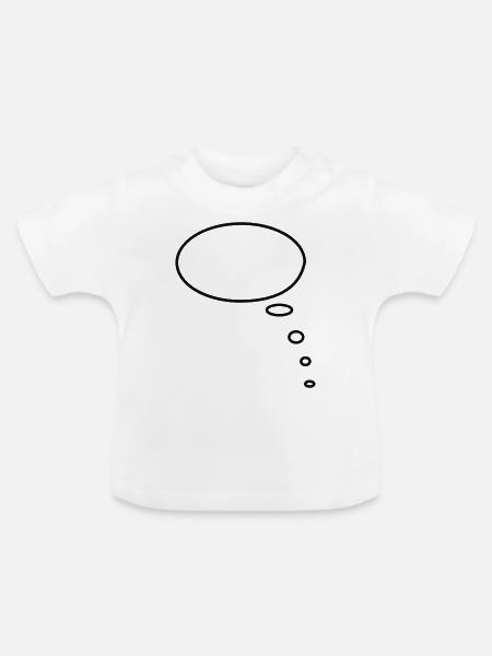 Denkblase_1farbig - Baby Bio-T-Shirt mit Rundhals - Weiß