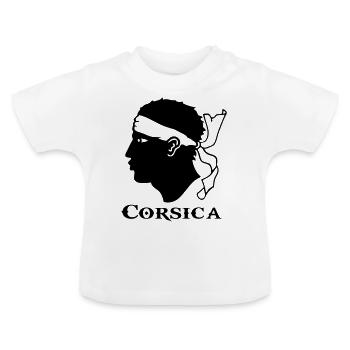 corsica corse - T-shirt bio col rond Bébé - blanc - Devant