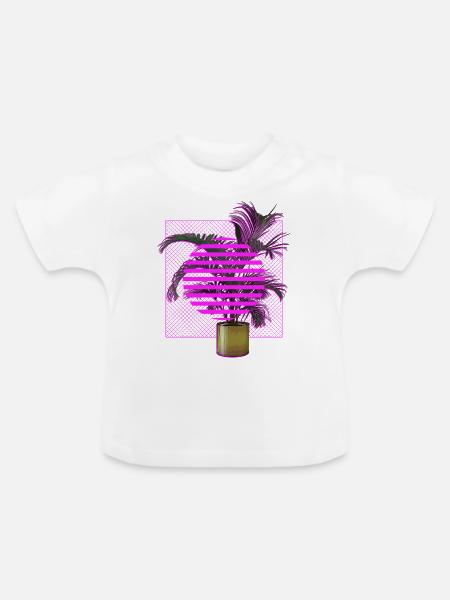 Vaporwave-Anlage - Baby Bio-T-Shirt mit Rundhals - Weiß