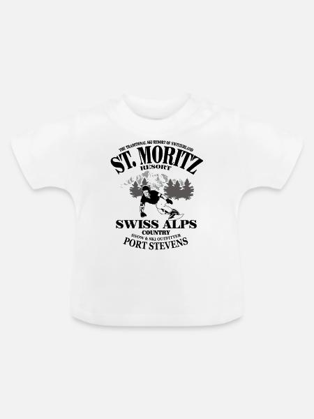 Snowboarding - Baby Bio-T-Shirt mit Rundhals - Weiß