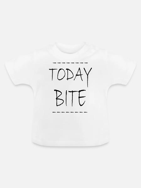 heute beißen g1 - Baby Bio-T-Shirt mit Rundhals - Weiß