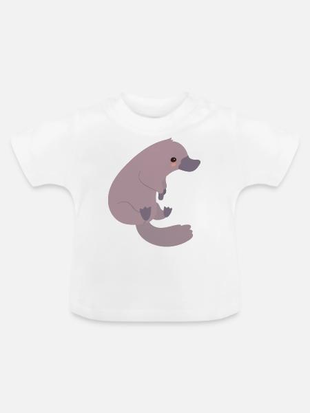 Schnabeltier - Baby Bio-T-Shirt mit Rundhals - Weiß