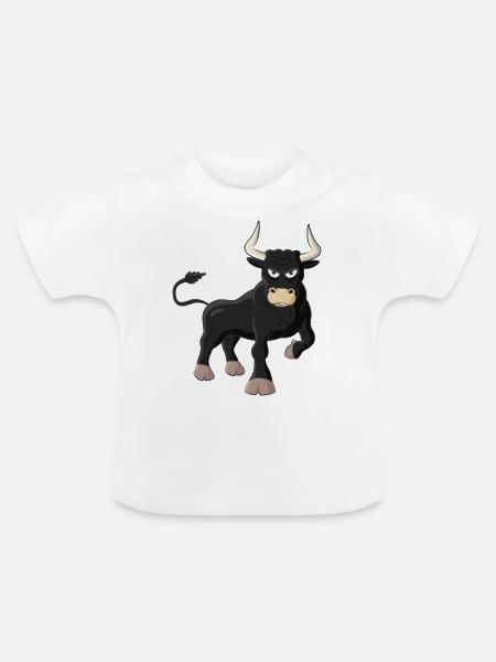 Bulle / Stier - Baby Bio-T-Shirt mit Rundhals - Weiß