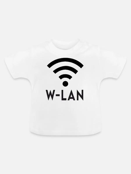 W-LAN - Baby Bio-T-Shirt mit Rundhals - Weiß