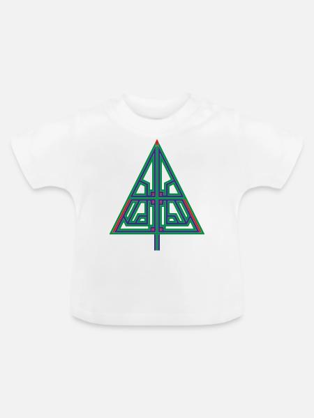 Weihnachtsbaum - Baby Bio-T-Shirt mit Rundhals - Weiß