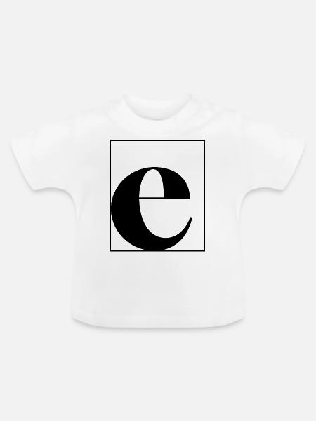 Buchstabenalphabet e - Baby Bio-T-Shirt mit Rundhals - Weiß