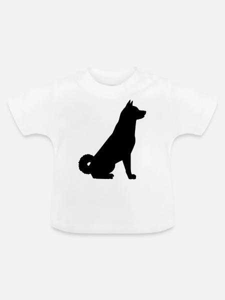 akita schattenriss 1 - Baby Bio-T-Shirt mit Rundhals - Weiß