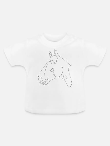 Pferdekopf Cantor - Baby Bio-T-Shirt mit Rundhals - Weiß