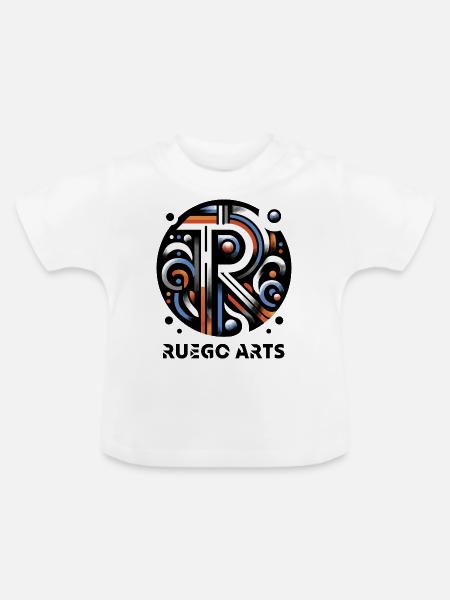 RuegoArtsLogo - Baby Bio-T-Shirt mit Rundhals - Weiß