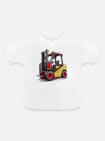 Gabelstapler - Baby Bio-T-Shirt mit Rundhals - Weiß