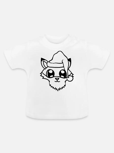 Fuchs Rotfuchs Weihnachtsmann Weihnachten Geschenk - Baby Bio-T-Shirt mit Rundhals - Weiß