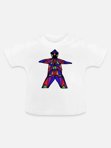 Mann aus Buntglas - Baby Bio-T-Shirt mit Rundhals - Weiß