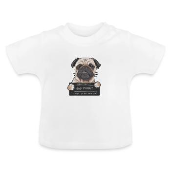 Les mobylettes derrière les barreaux - T-shirt bio col rond Bébé - blanc - Devant