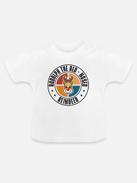 Rudolph - Baby Bio-T-Shirt mit Rundhals - Weiß