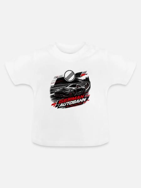 German Autobahn No Limit - Baby Bio-T-Shirt mit Rundhals - Weiß