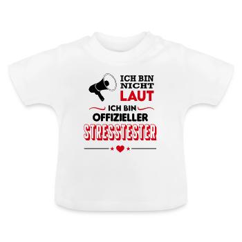 Junge Stress machen Testen Babysprüche Lustig - Baby Bio-T-Shirt mit Rundhals - Weiß - Vorne