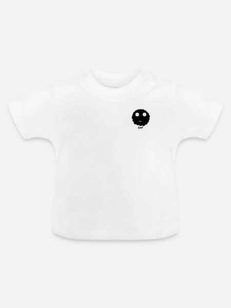 kleiner Fussel - Baby Bio-T-Shirt mit Rundhals - Weiß