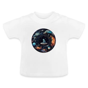 Cosmic Journeys - Baby Bio-T-Shirt mit Rundhals - Weiß - Vorne