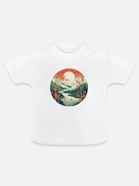 Asien-Asymmetrie - Baby Bio-T-Shirt mit Rundhals - Weiß