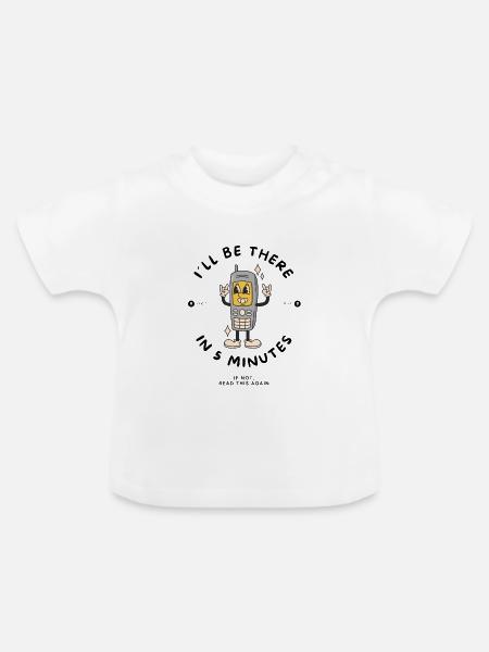 Nur 5 Minuten Cartoon - Baby Bio-T-Shirt mit Rundhals - Weiß