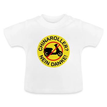 Chinaroller? Nein Danke! (3-farbig) - Baby Bio-T-Shirt mit Rundhals - Weiß - Vorne