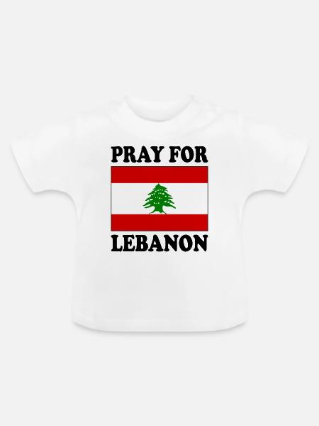 Libanon - Pray for lebanon - Baby Bio-T-Shirt mit Rundhals - Weiß