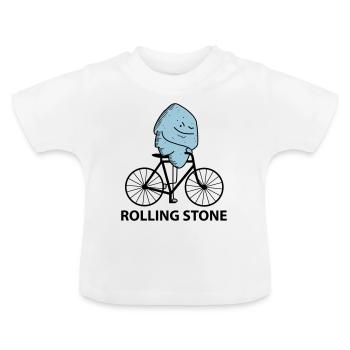Rolling Stone (b) - Baby Bio-T-Shirt mit Rundhals - Weiß - Vorne