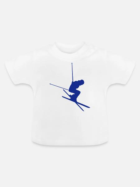 ski - Baby Bio-T-Shirt mit Rundhals - Weiß