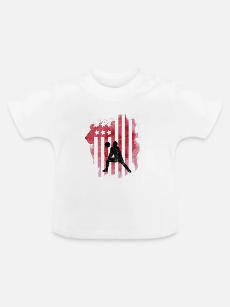 Handball Amerika - Baby Bio-T-Shirt mit Rundhals - Weiß