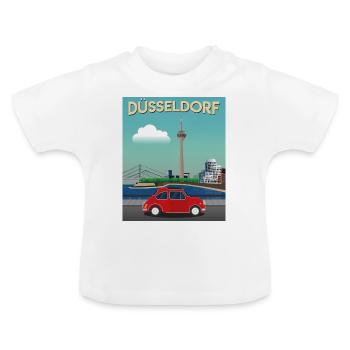 Düsseldorf Media Harbour / Skyline - Baby Organic T-Shirt with Round Neck - white - Front
