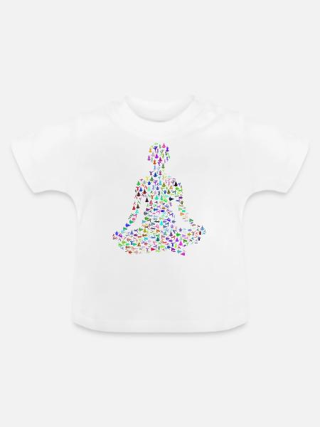 Yoga Übung Frau - Baby Bio-T-Shirt mit Rundhals - Weiß