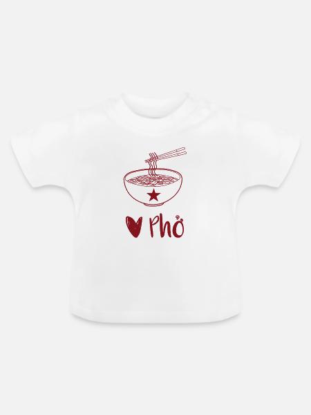 Liebe Pho - Baby Bio-T-Shirt mit Rundhals - Weiß