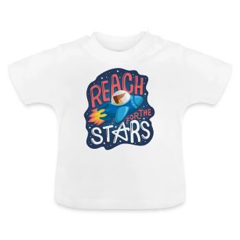 Reach for the Stars - Baby Bio-T-Shirt mit Rundhals - Weiß - Vorne