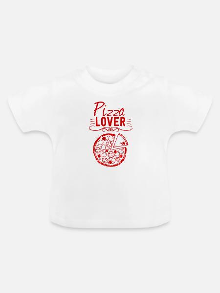 Pizza Lover - Baby Bio-T-Shirt mit Rundhals - Weiß