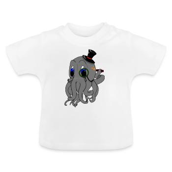 Monocle Octopus Kids Shirt | Cadeau parfait - T-shirt bio col rond Bébé - blanc - Devant