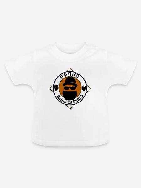 Stolzer bärtiger Vati - Baby Bio-T-Shirt mit Rundhals - Weiß