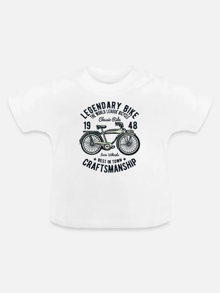 Klassisches Fahrrad - Baby Bio-T-Shirt mit Rundhals - Weiß