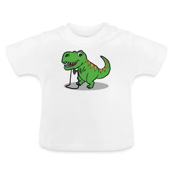 Dinosaurier - Baby Bio-T-Shirt mit Rundhals - Weiß - Vorne