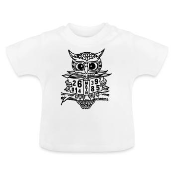 Hibou mathématique - T-shirt bio col rond Bébé - blanc - Devant