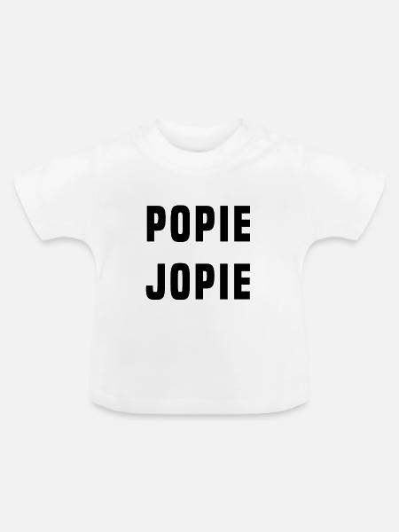 POPIE JOPIE (Lustiger Text) - Baby Bio-T-Shirt mit Rundhals - Weiß