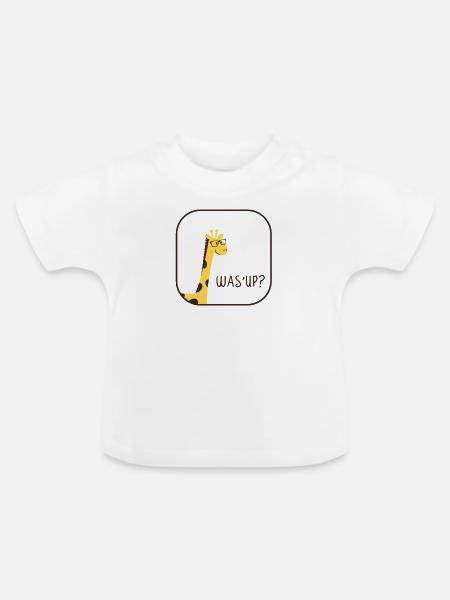 Niedliche Giraffe - Baby Bio-T-Shirt mit Rundhals - Weiß