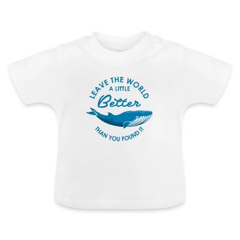 Baleines protection des animaux - T-shirt bio col rond Bébé - blanc - Devant